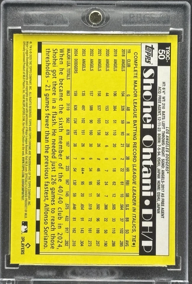 Shohei Ohtani RARO MOJO REFRACTOR TARJETA DE INVERSIÓN TOPPS DODGERS MVP COMO NUEVO Foto 2 de 2