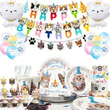 Cat Meow Birthday Party Decoration Pet Party ...