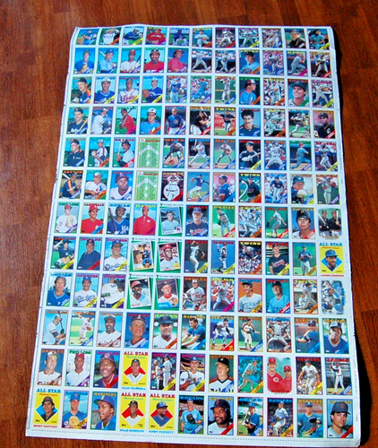 1988 TOPPS BASEBALL 132 CARD UNCUT SHEET #133-264 & #265-396 - 43"L x 28"W - Picture 1 of 20
