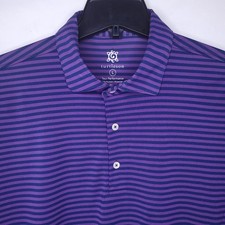 Turtleson Polo Shirt Mens Large Striped Purple, Navy Tour Performance Golf