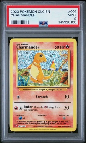 2023 POKEMON CLC-CLASSIC CHARIZARD & HO-OH EX DECK #001 CHARMANDER PSA 9