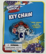 Vintage Hawaiian Punch HP Guy Holding RED Cup Striped Shirt Keychain NEW