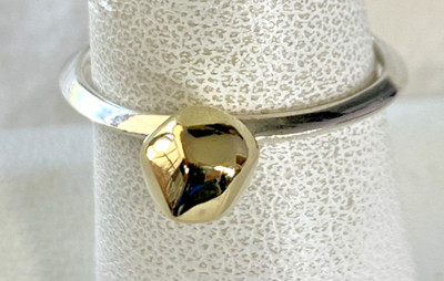 18K Gold over 925 Sterling Silver Kit Heath Rokk Nugget Ring, Sz 8 NWT