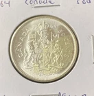 1964 Uncirculated Canada 50 Cents Half Dollar 0.8000 Silver ASW 0.3 Oz Free Ship