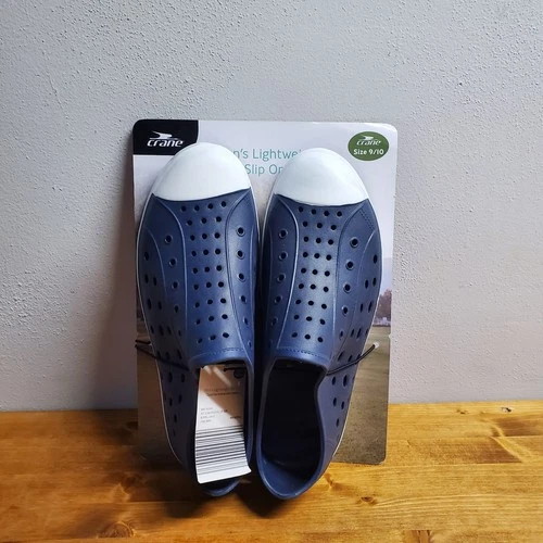 CRANE Men’s Blue Lightweight Slip Ons Vacation Rain Water Shoe Size 9/10 NWT