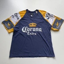 Vintage 1990s Corona Extra Beer Promo Graphic T Shirt Men's XL Faded Navy Rare