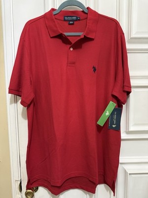 U.S. Polo Assn. Performance Pique Men's XL Red Short Sleeve Solid Golf Polo