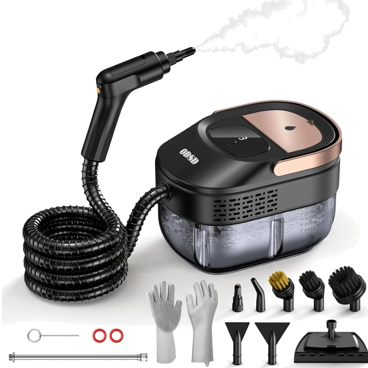 Steam Cleaner for Home & Car, 3-Level Adjustable Steamer for Cleaning, 15s He...