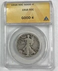 1916 Walking Liberty Half Dollar First Year Solid Good