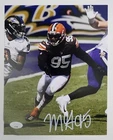 MYLES GARRETT Signed Auto Browns 8x10 Photo Chasing Lamar Jackson JSA Damaged