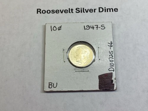 1947 S Roosevelt 90% Silver Dime in BU Condition 10072566e