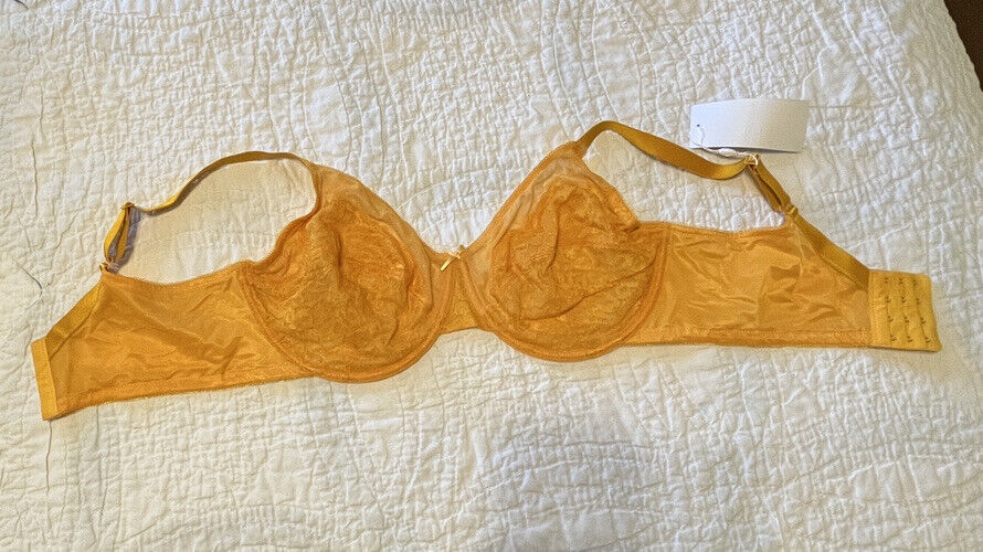 HSIA Women's Underwire Bra Lace Minimizer Unlined Unpadded Yellow Size  38DDD