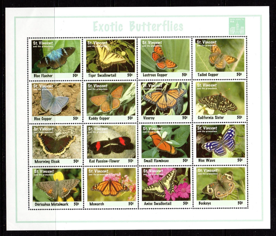 St Vincent Grenadines 1994 Papillons Butterflies Bloc Feuillet ** MNH [T081] - Photo 1/1