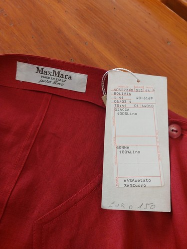 Completo Donna Max Mara Puro Lino Taglia 44 Colore Rosso - Imagen 6 de 6