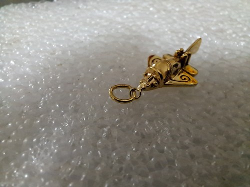 24 Kt Gold Plated Ancient Mayan Airplane Pendant - Picture 4 of 5