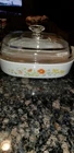 Vintage Corning Ware Wildflower 10x10x2 Casserole A-10-B with Pyrex Lid A-12-C