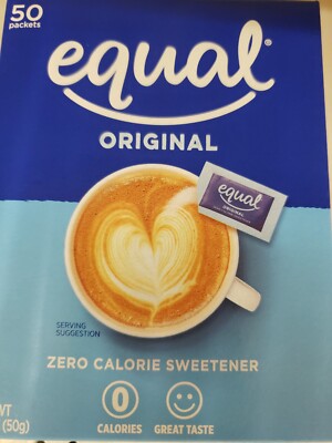 EQUAL 0 Calorie Sweetener 50 Packets NEW
