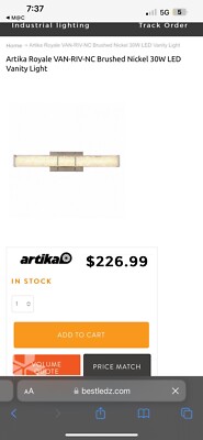 Artika Riviera Royale Modern Vanity Light, Chrome