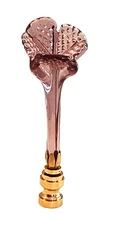 RARE 4" VINTAGE MURANO AMETHYST FLOWER LAMP FINIAL Brass base Tap 1/4-27