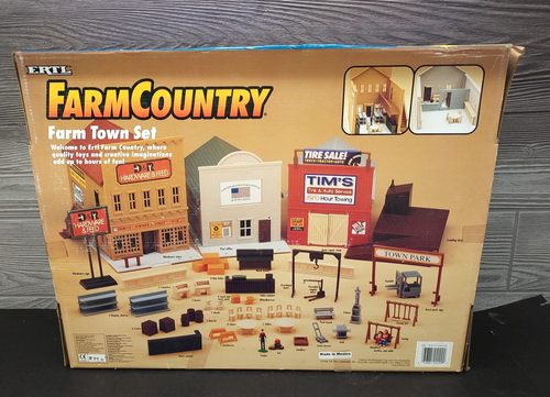 ERTL Farm Country #4299 Farm Town Set Park, Hardware & Feed, Post Office, Garage - Picture 2 of 6