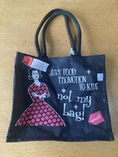 Which? Junk Food Shopping Jute Tote Bag For Life, Retro Vintage Style