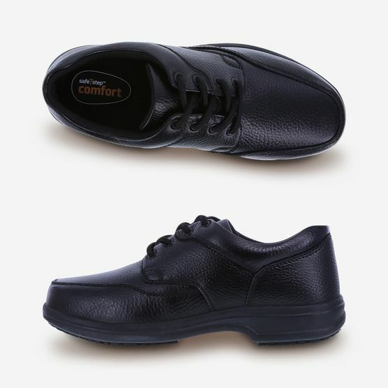Safe T Step SafeTstep Men's Comfort Leather Slip Resistant Comfort