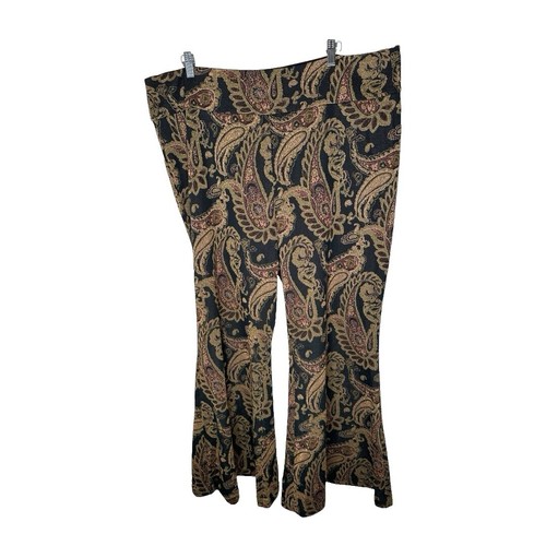 Anthropologie MAEVE Brown Soft-Knit Front Seam Flared Pants sz XS  display picture 1