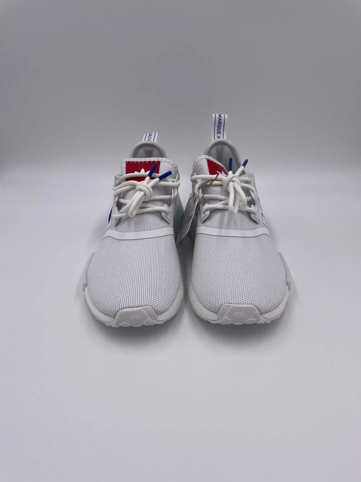 Adidas NMD R1 Nube Blanco Rojo Tejido Malla Tenis Mujer HQ9991 Nuevo Foto 3 de 4