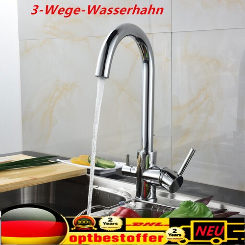 3 in 1 Mischbatterie Küche für Wasserfilter Drei-Wege-Wasserhahn 3 in 1 Armatur