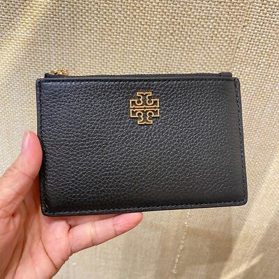激安 TORY BURCH★Britten Zip card case カード・名刺入れ NWT Tory Burch Britten Zip card case Pebbled Leather 141006