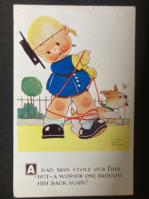 Ein böser Mann stahl unseren Fido Vintage Mabel Lucie Attwell Postkarte P18