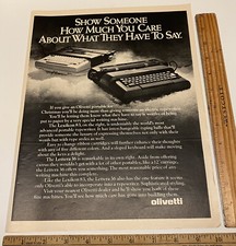 Vintage Print Ad Olivetti Electric Typewriter Lexikon and Lettera 1970s Ephemera