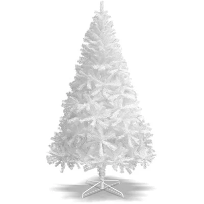 UTEN 5/6/7ft White Artificial Christmas Tree Bushy Xmas Tree 1000 Branch Tips w/Stand