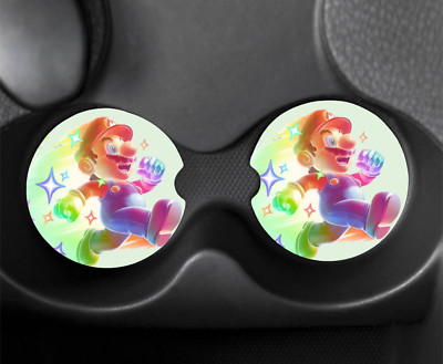 Mario Inspired Set of 2 Car Coasters