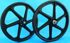 Skyway BMX 20" SIX SPOKE Tuff Wheels BLACK retro NEW wheelset sealed bearings