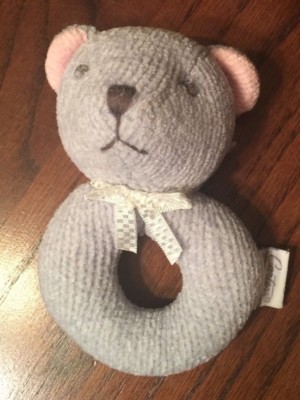EUC Carter's Classic Knitted Blue Baby Teddy Bear Rattle | eBay