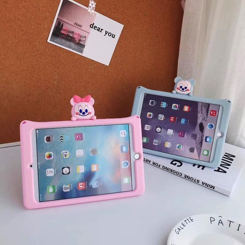 For Apple iPad 6/7 Minnie Micke Mouse Silica Gel Bracket Plus Lanyard TabletCase - Picture 7 of 15
