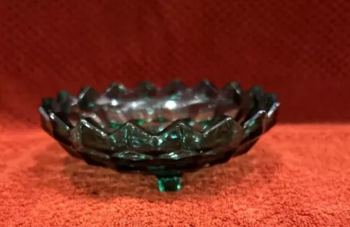 American Whitehall  Indiana Glass 3 Toed BonBon Evergreen Bowls Candy Dish