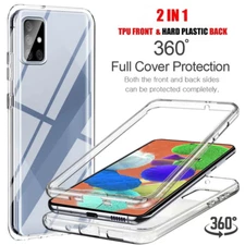 For Samsung A15 A25 A16 A17 A35 A54 5G 360° Full Protect Clear TPU+PC Case Cover