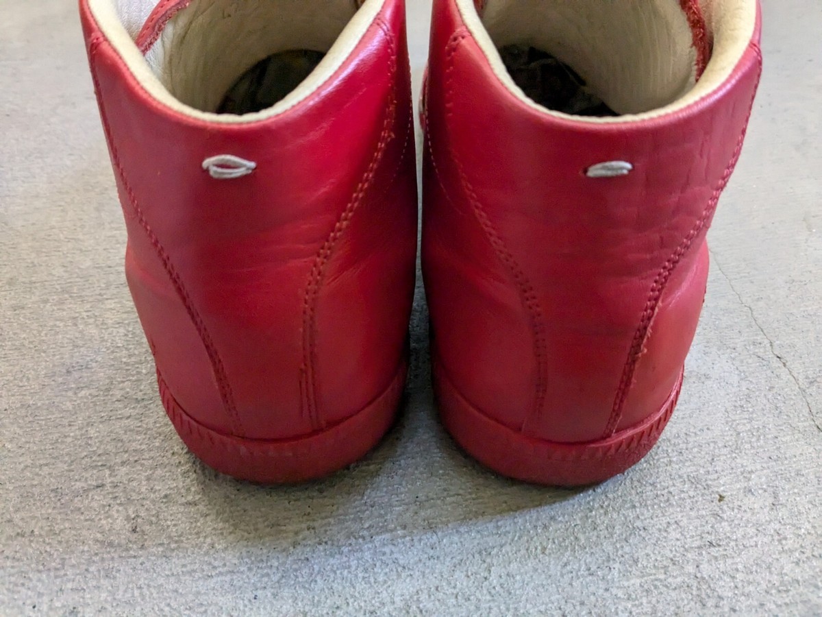 Maison Margiela GAT Red Paint Splatter Men 9 42 Leather