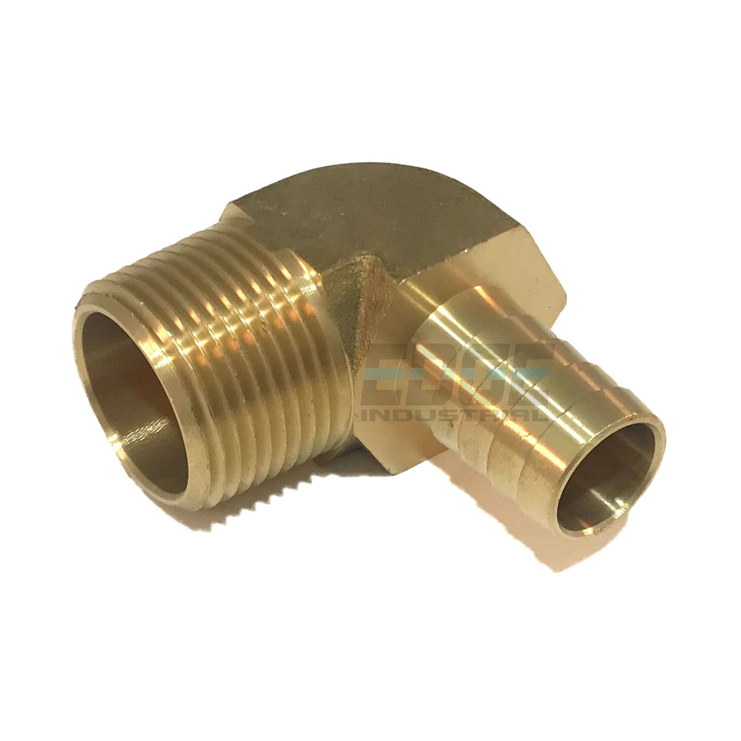5/8" Hose ID to 3/4" Male NPT MNPT 90 Degree Elbow Brass Fit