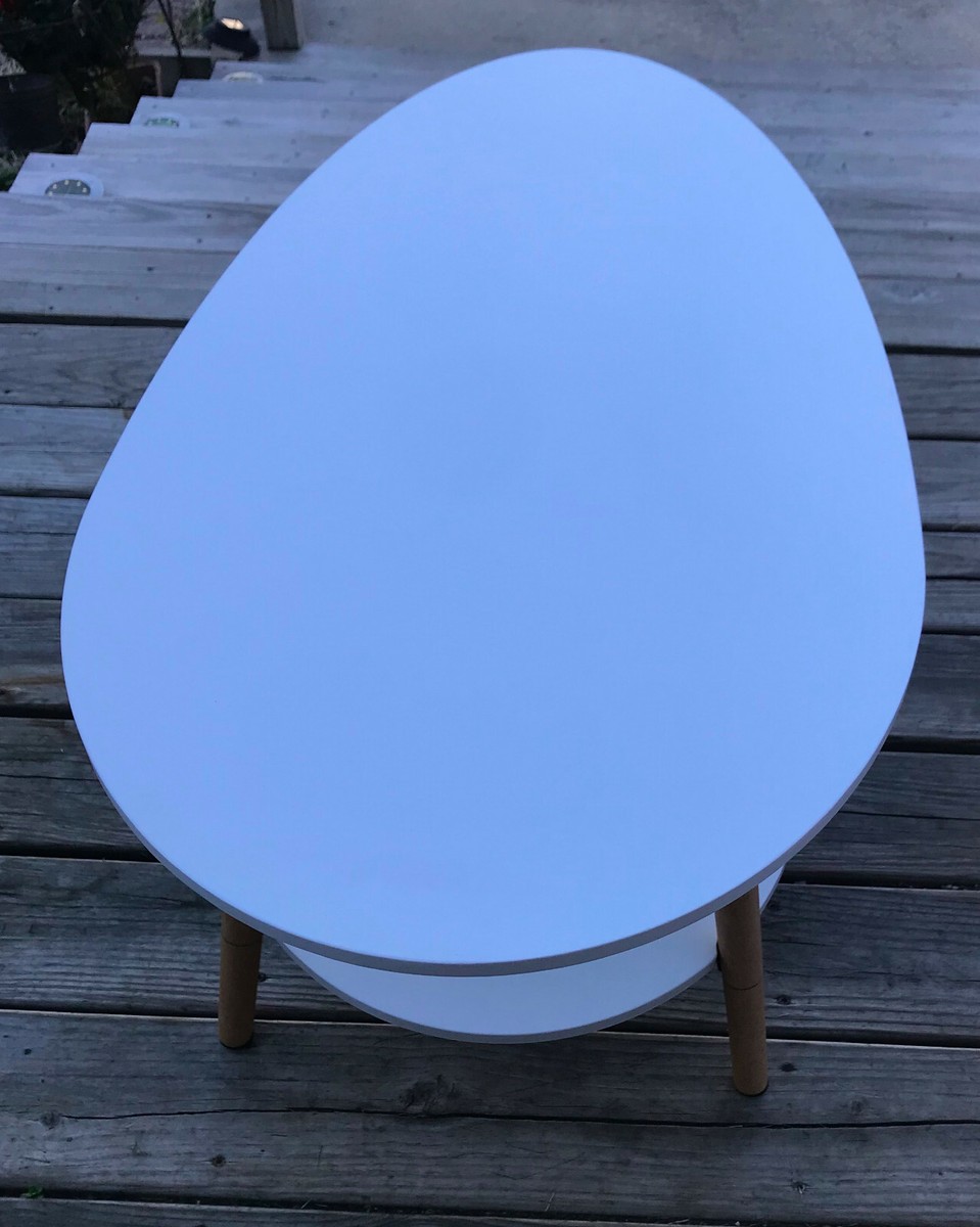 White Egg Shaped 2 Tier Coffee Table (CT-13) | eBay