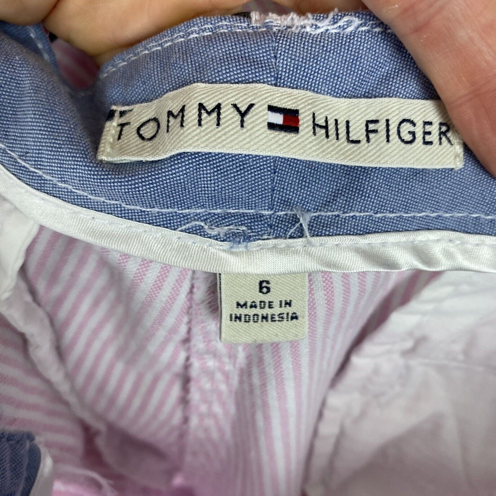 Tommy Hilfiger Wide Leg Pants Pink White Stripe C… - image 8