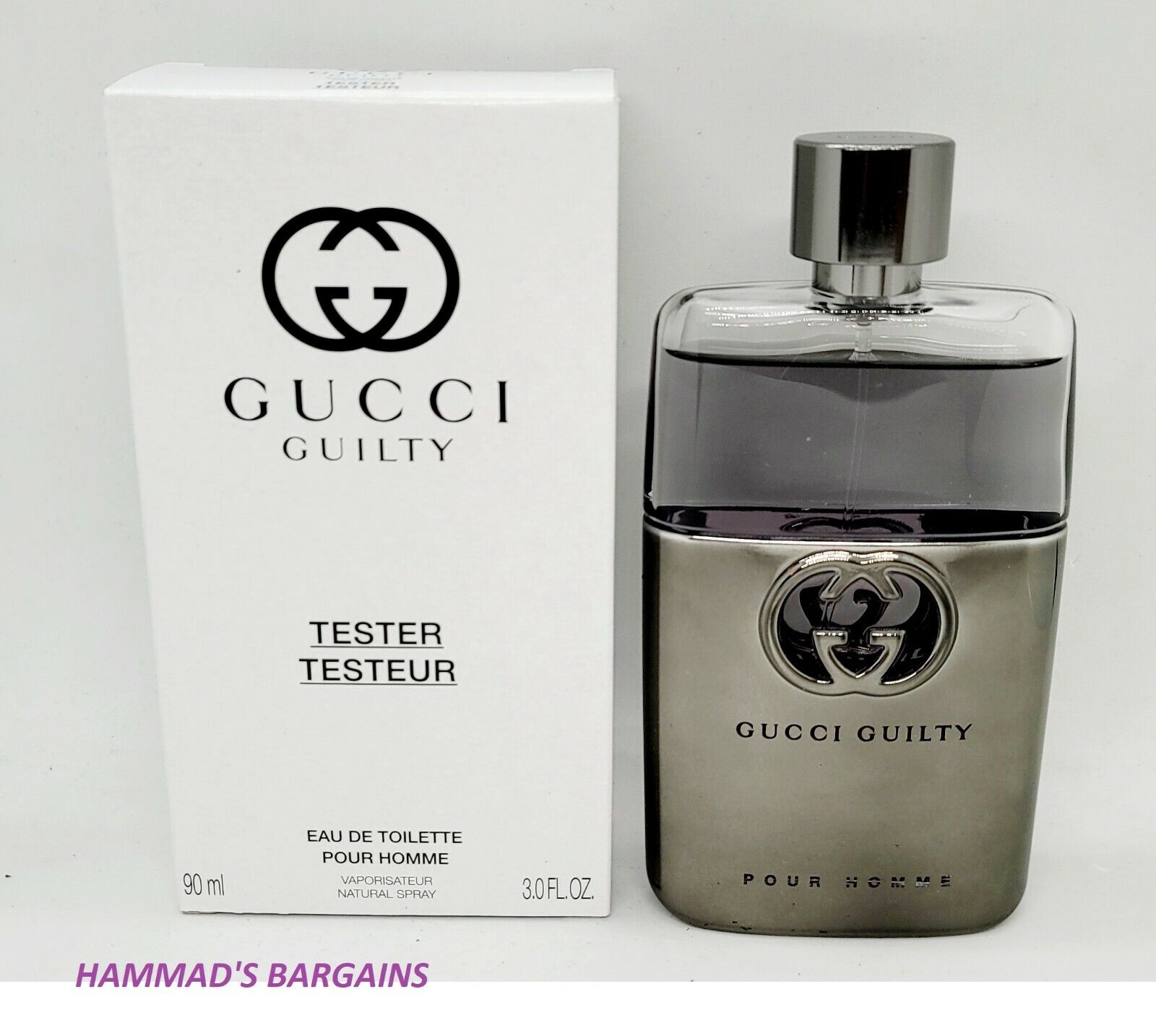 GUCCI GUILTY POUR HOMME * Cologne for Men * EDT * 3.0 oz (NEW IN WHITE BOX)