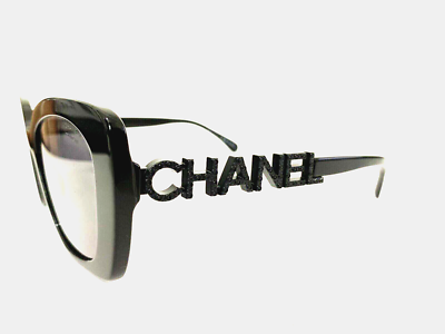 CHANEL CH5422B Black Logo Sunglasses, Black Acetate w
