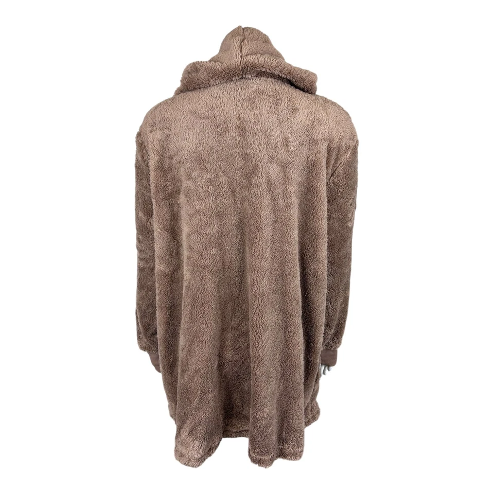 Denim & Co. Cárdigan Comfort Zone Sherpa con Capucha Manga Larga Cálido Taupe Talla M/L Foto 2 de 2