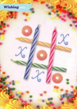 Designer Greetings Tic Tac Toe Candles Birthday Card