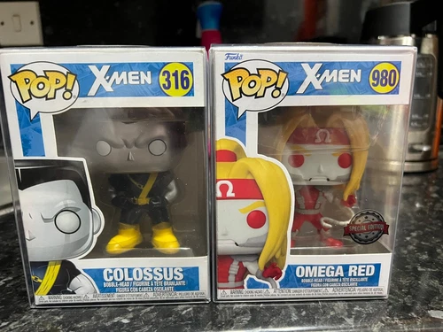 Funko Pop Marvel X Men Colossus + Rojo Omega Nº 316 + 980 + Protectores Pop