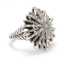 DAVID YURMAN SS LARGE 26mm STARBURST DIAMOND RING
