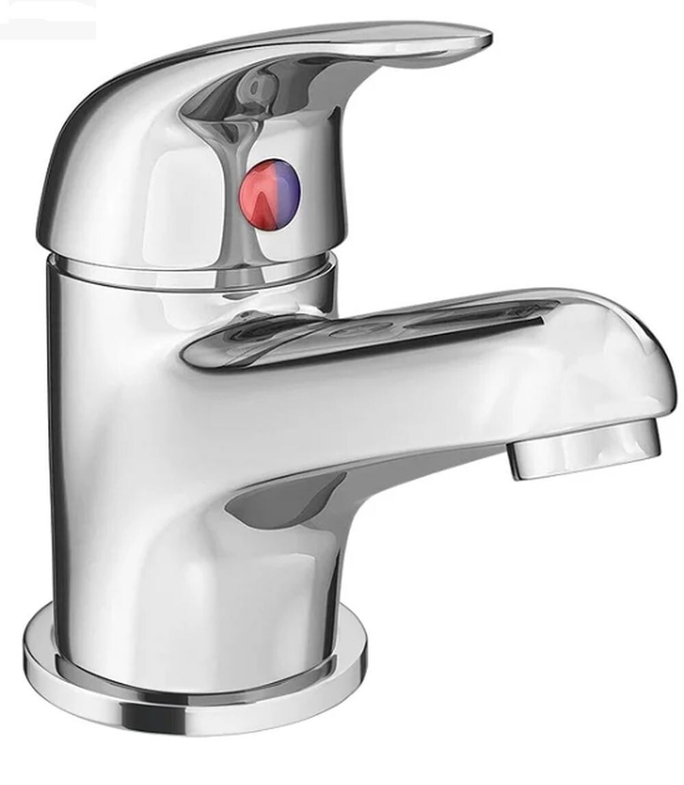 Mono Basin Mixer Tap Chrome Sink Bathroom Hose+ Fixings + Waste
